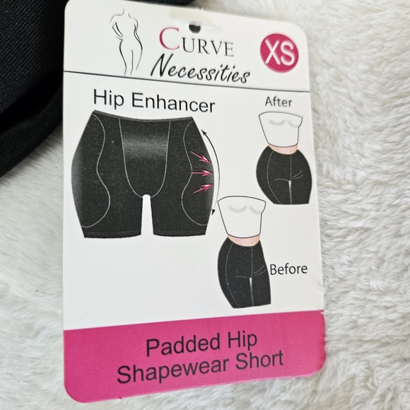 CURVE NECESSITIES Black Padded Hip Enhancer Compression Flattens Tummy XS - Picture 2 of 7